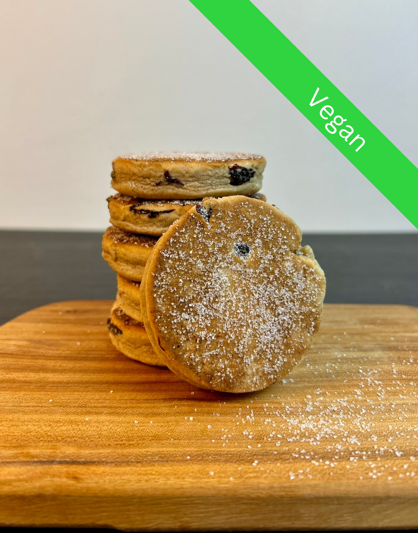 Traditional Handmade Vegan Welsh Cakes | close up stack